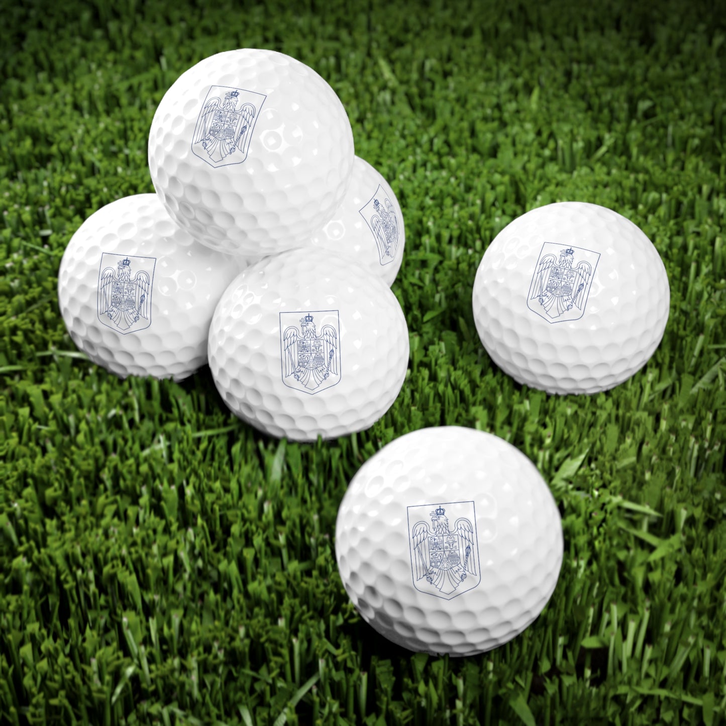 Mingi de golf cu stema României (6x)