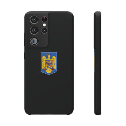 Husă rigidă neagră - Stema României color