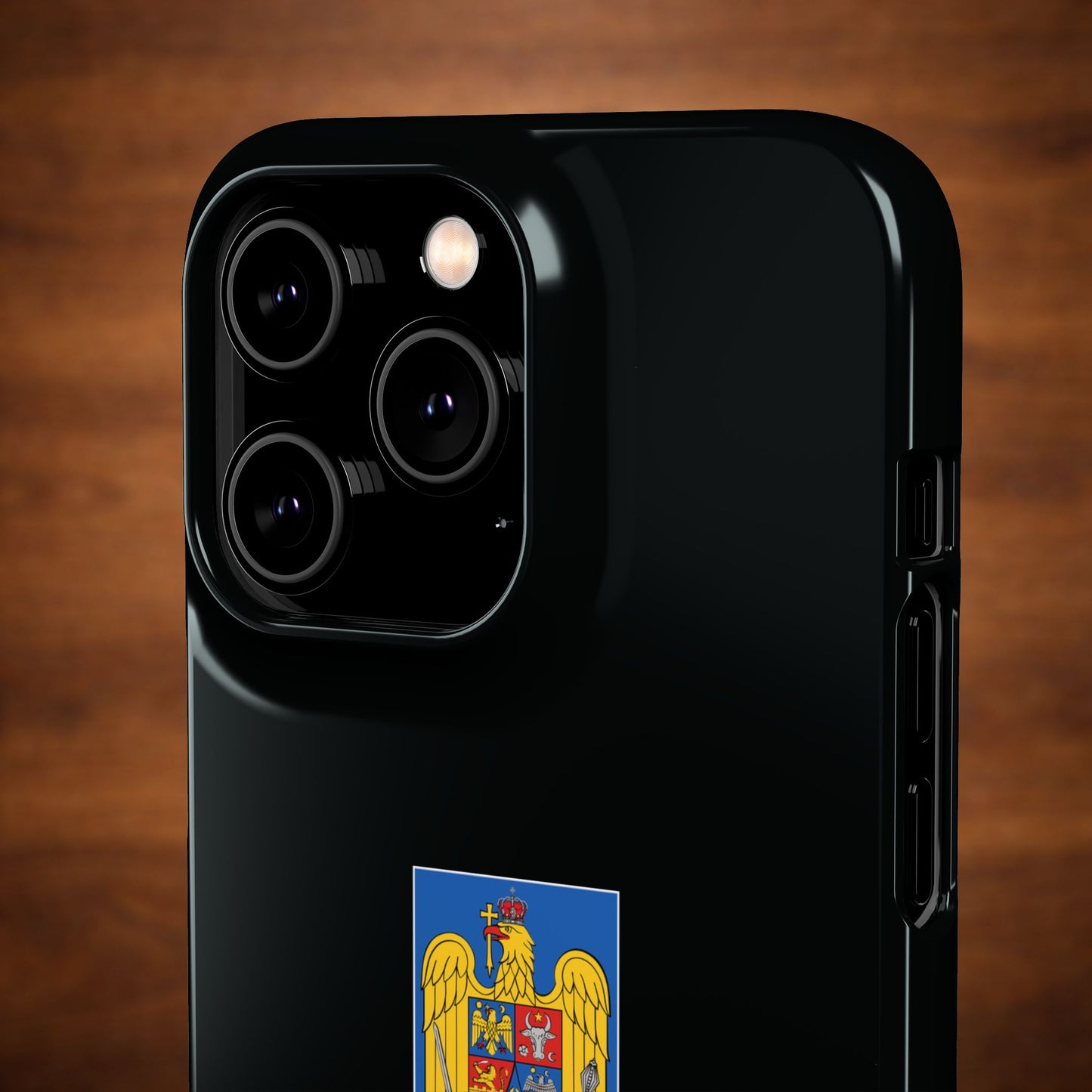 Husă cu stema României (color) și tricolor