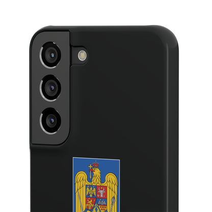 Husă rigidă neagră - Stema României color