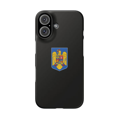 Husă rigidă neagră - Stema României color