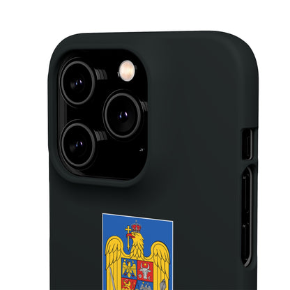 Husă rigidă neagră - Stema României color