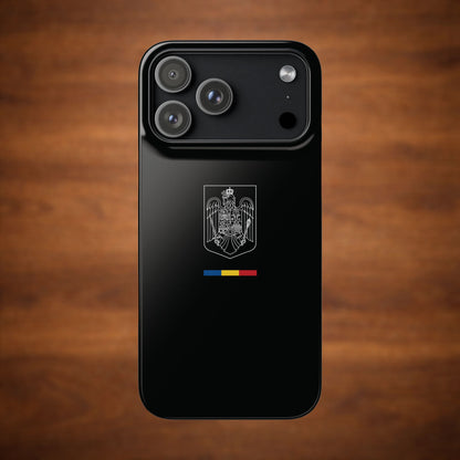 Husă cu stema României alb-negru si tricolor