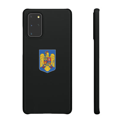 Husă rigidă neagră - Stema României color