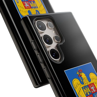 Husă rigidă neagră - Stema color și Tricolor România