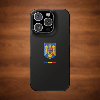 Husă cu stema României (color) și tricolor