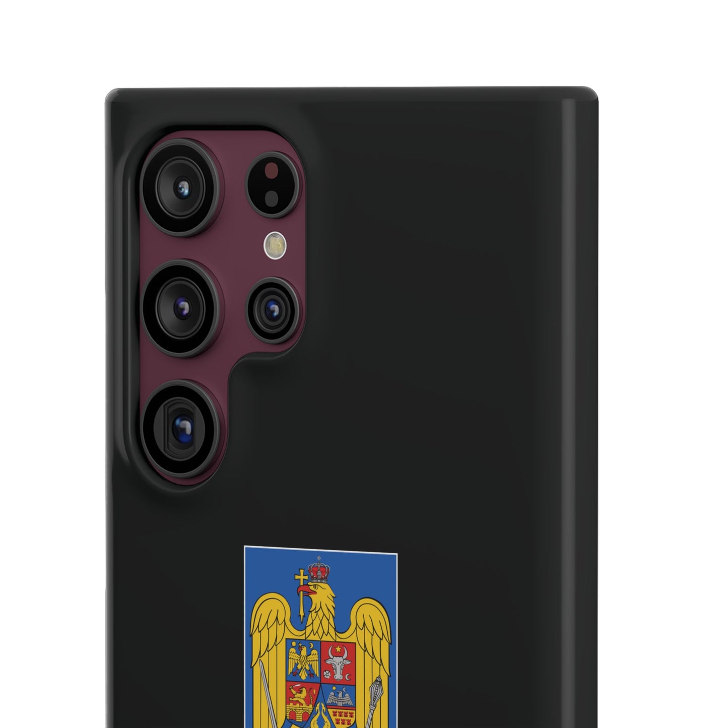 Husă rigidă neagră - Stema României color