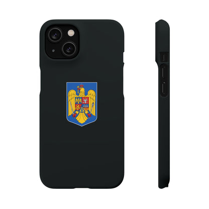 Husă rigidă neagră - Stema României color