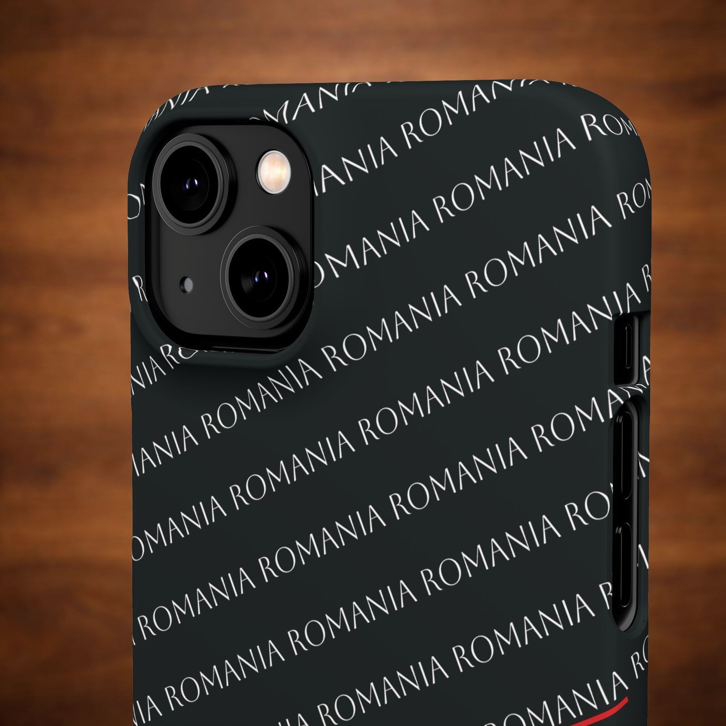 Husă neagră inscripționată cu România si tricolor