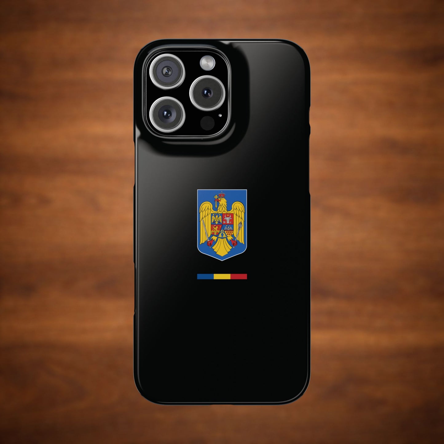 Husă cu stema României (color) și tricolor