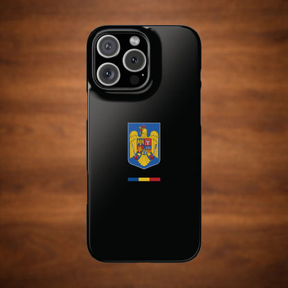 Husă cu stema României (color) și tricolor