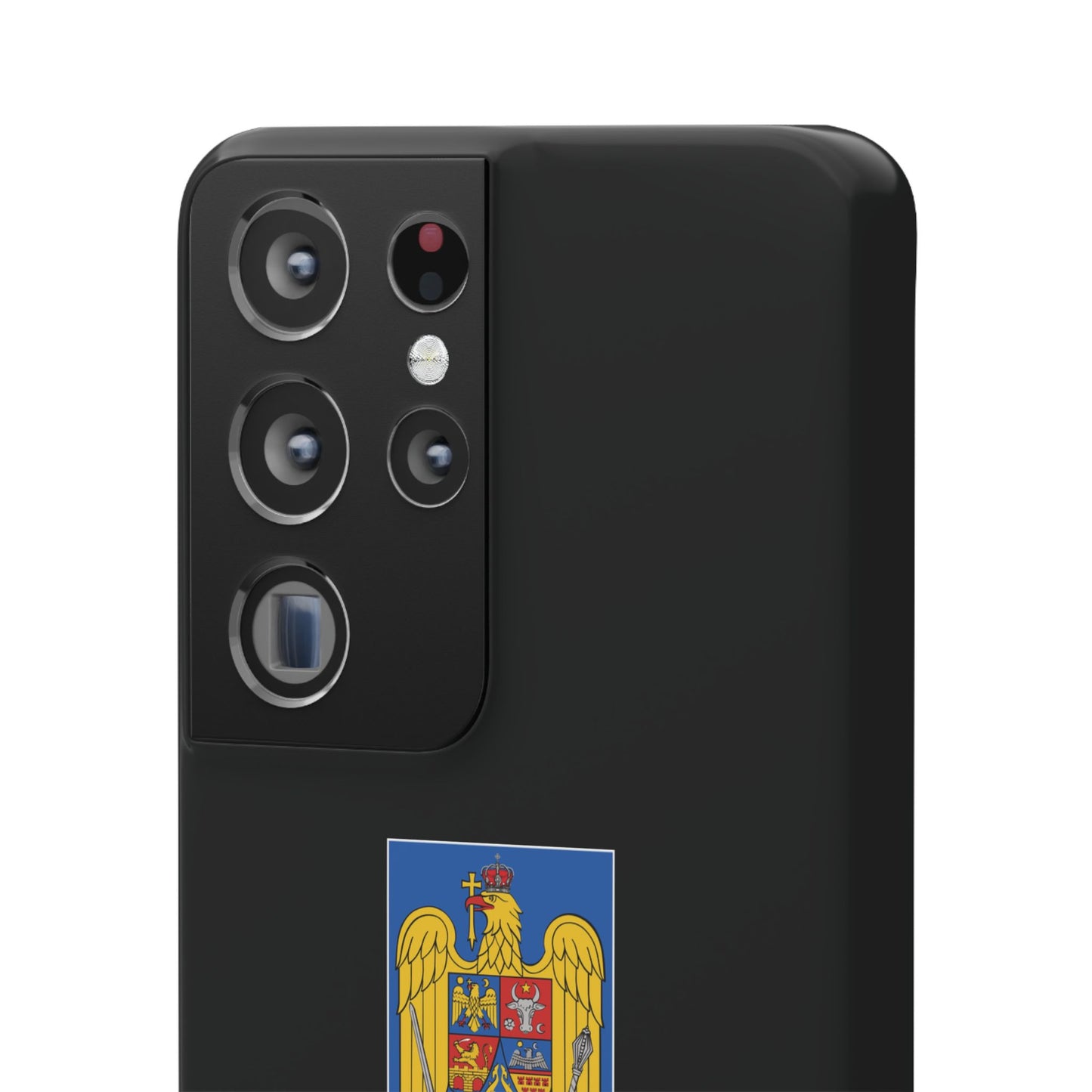 Husă rigidă neagră - Stema României color