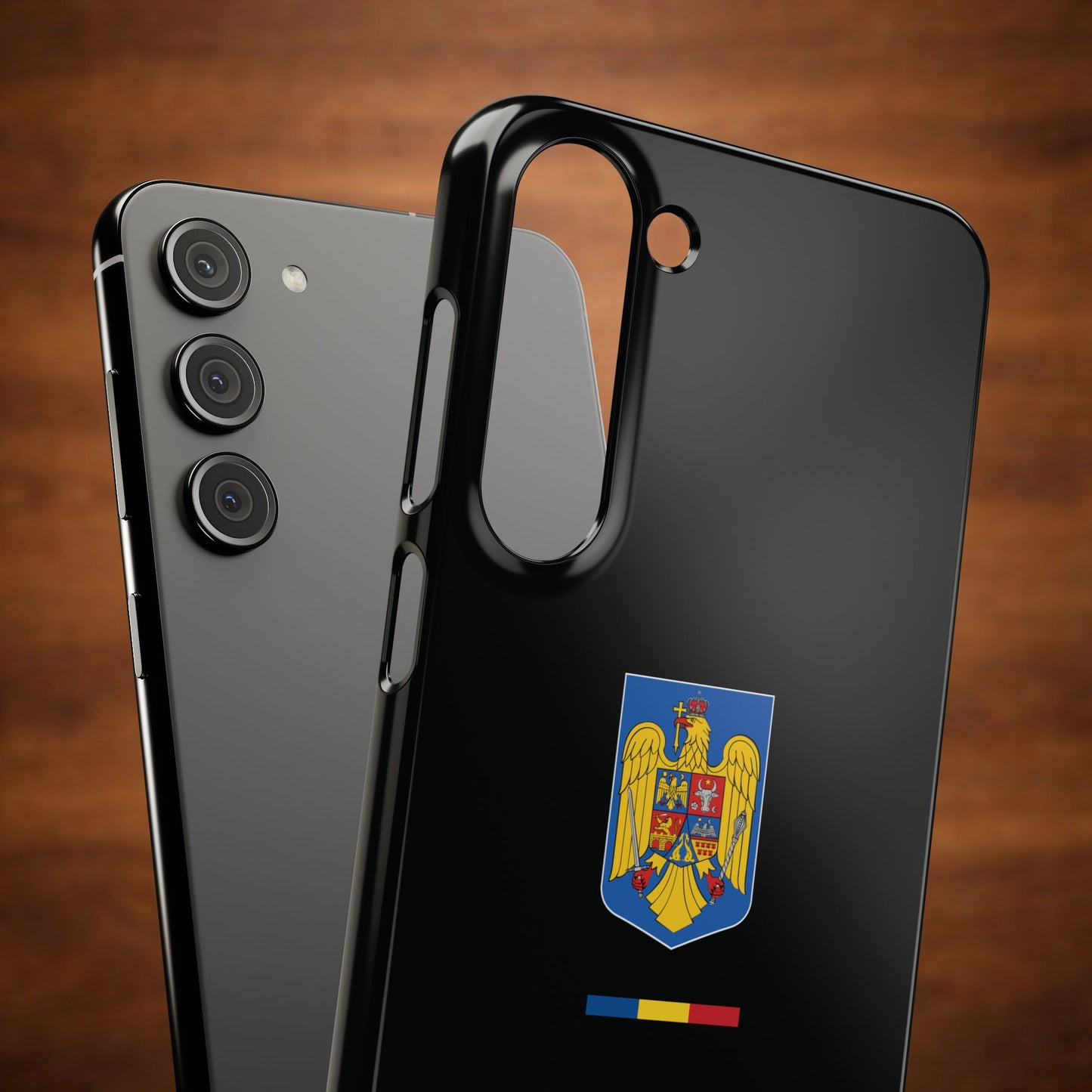 Husă cu stema României (color) și tricolor