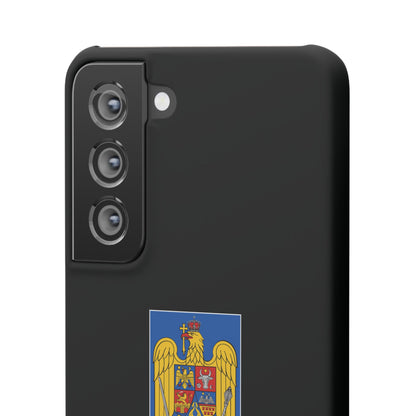 Husă rigidă neagră - Stema României color