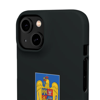 Husă rigidă neagră - Stema României color