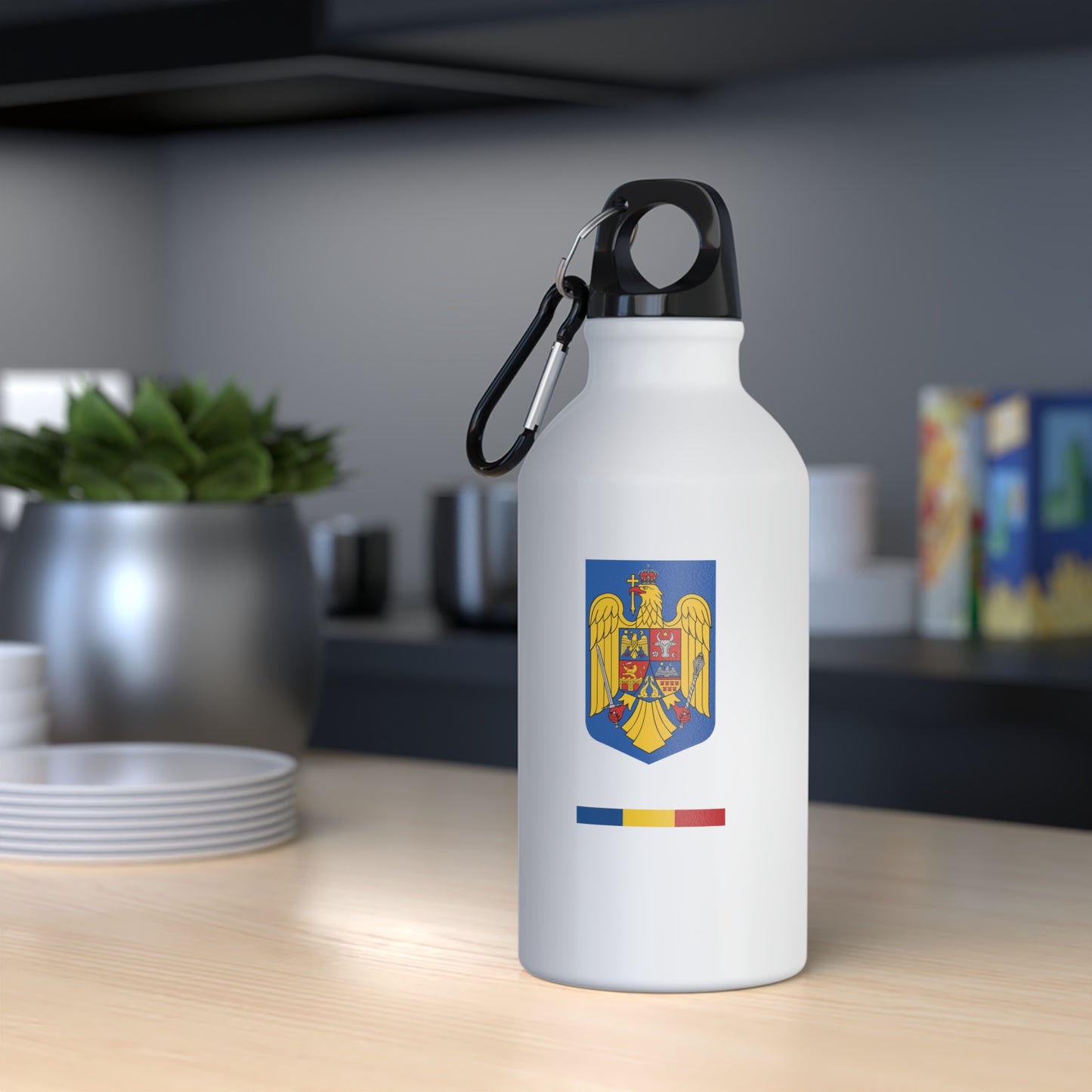 Flacon aluminiu - stemă si tricolor România