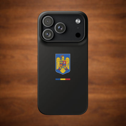 Husă cu stema României (color) și tricolor