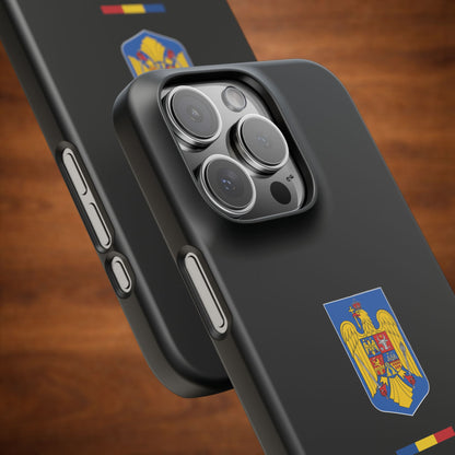 Husă cu stema României (color) și tricolor