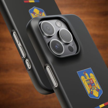 Husă cu stema României (color) și tricolor