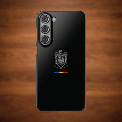 Husă cu stema României alb-negru si tricolor