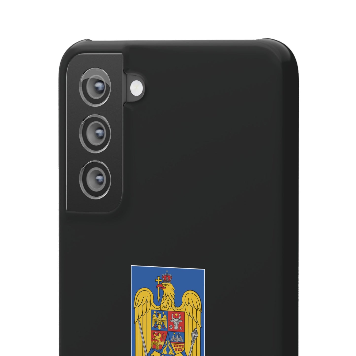 Husă rigidă neagră - Stema României color