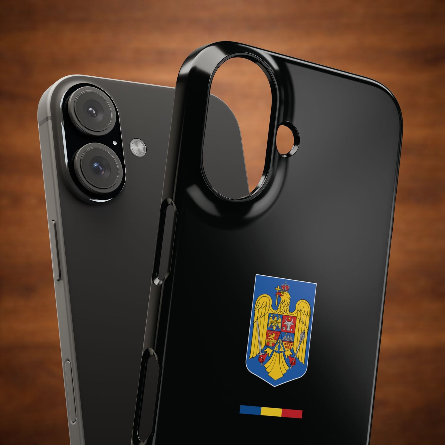 Husă cu stema României (color) și tricolor