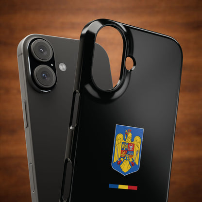 Husă cu stema României (color) și tricolor