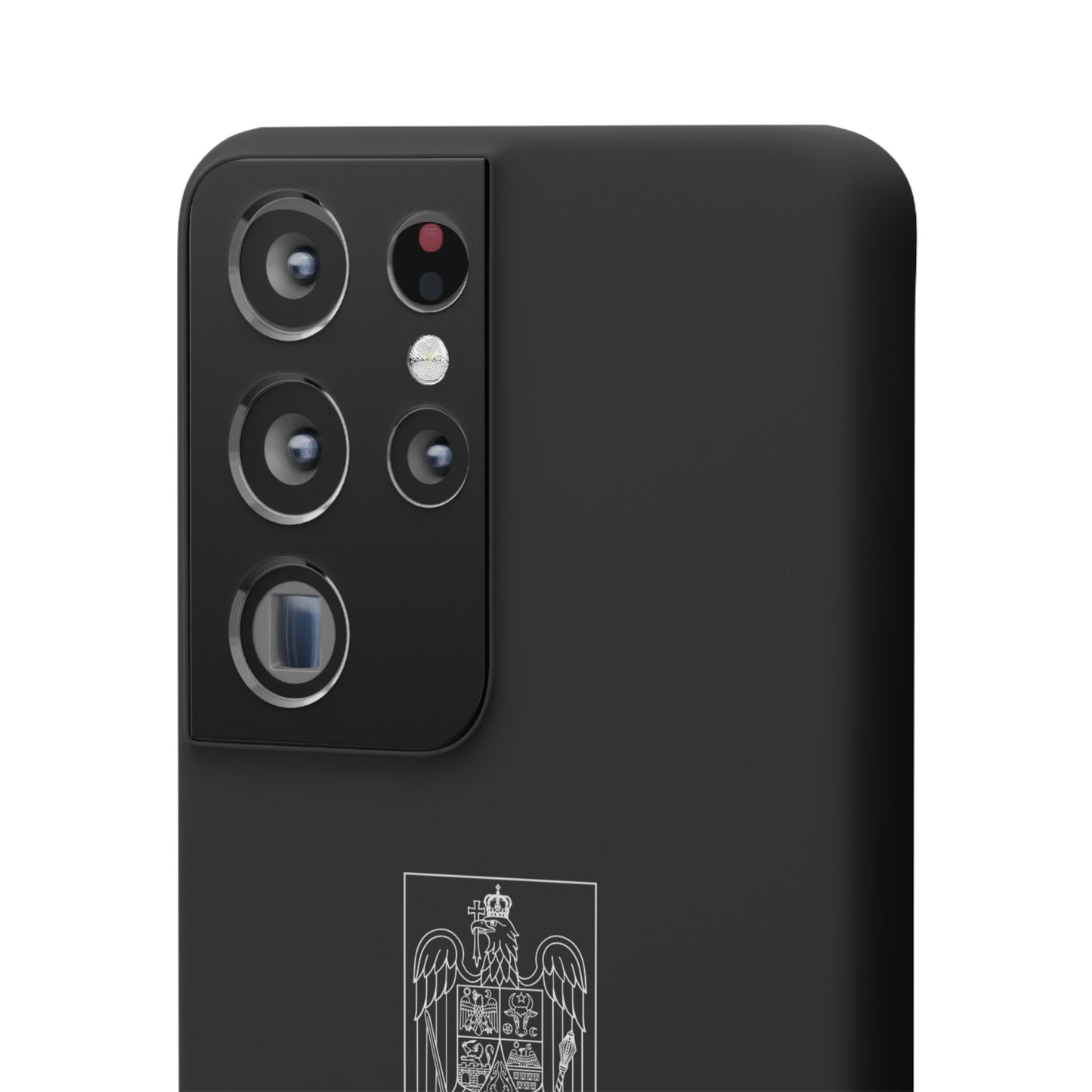 Husă neagră cu stema României (contru alb)