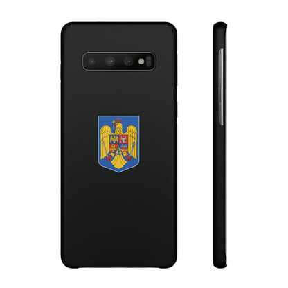 Husă rigidă neagră - Stema României color