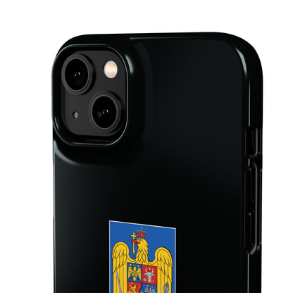 Husă rigidă neagră - Stema României color
