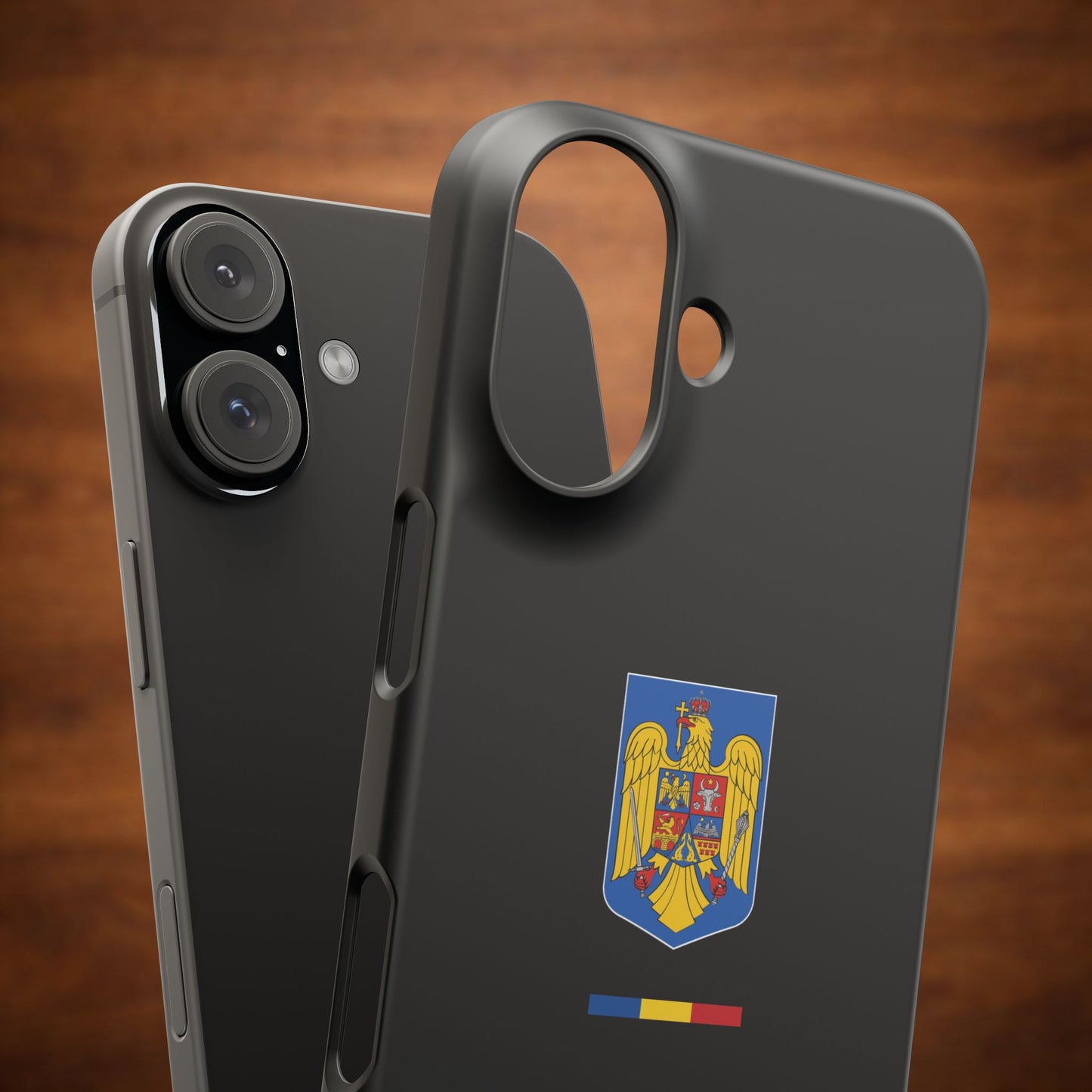 Husă cu stema României (color) și tricolor