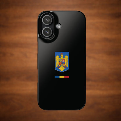 Husă cu stema României (color) și tricolor