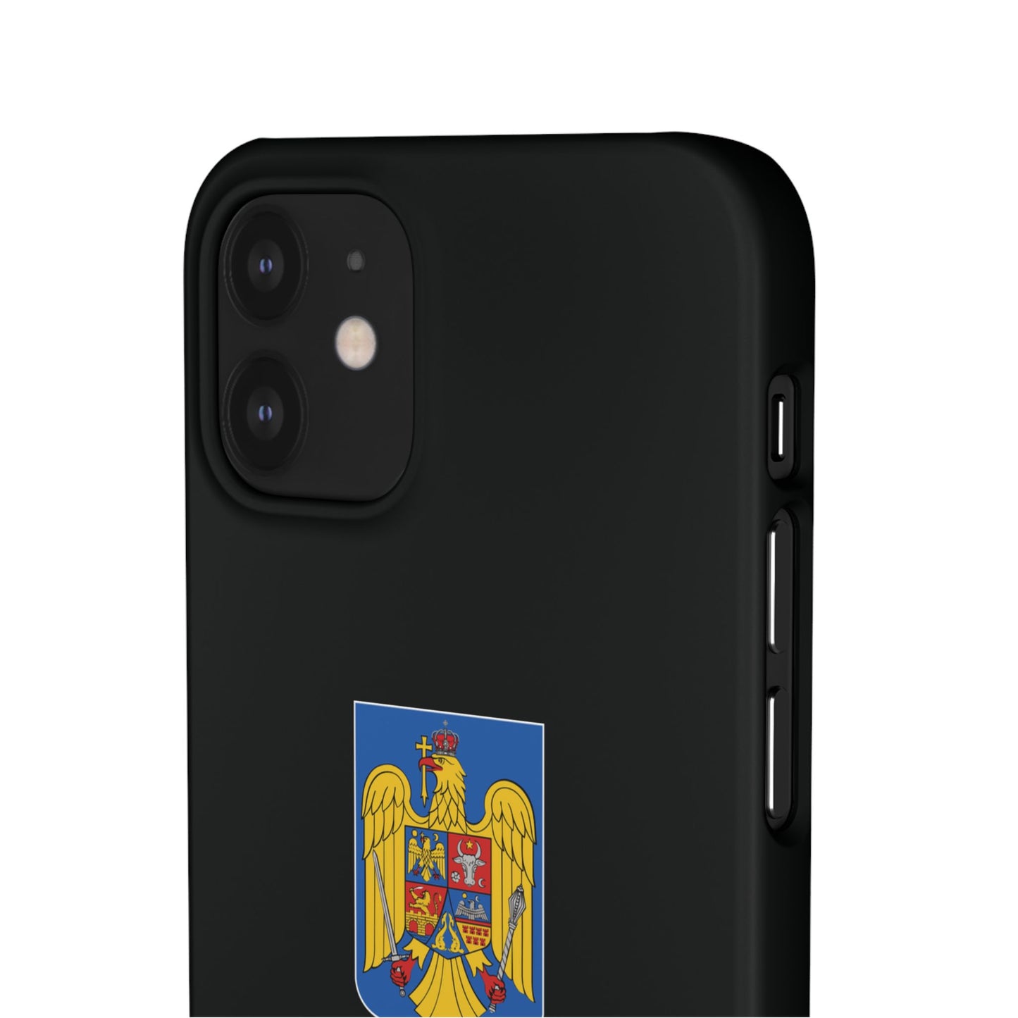 Husă rigidă neagră - Stema României color
