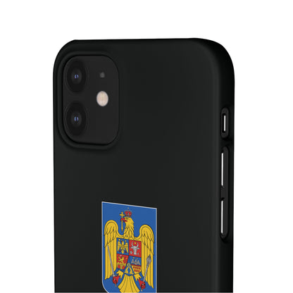 Husă rigidă neagră - Stema României color