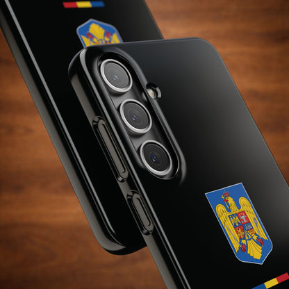 Husă cu stema României (color) și tricolor