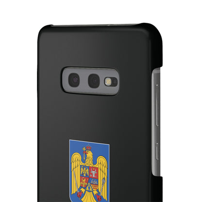 Husă rigidă neagră - Stema României color