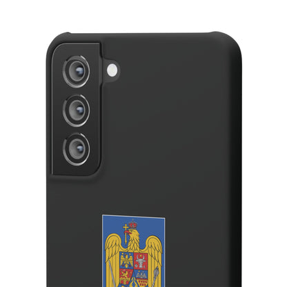 Husă rigidă neagră - Stema României color