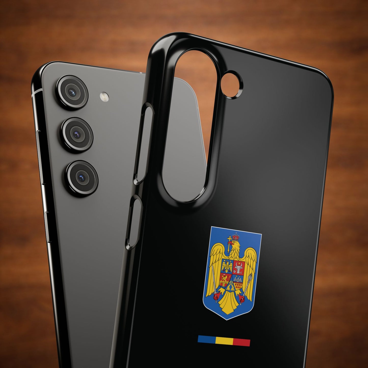 Husă cu stema României (color) și tricolor