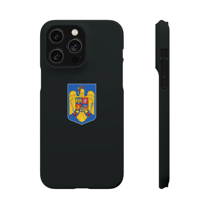 Husă rigidă neagră - Stema României color