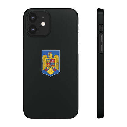 Husă rigidă neagră - Stema României color