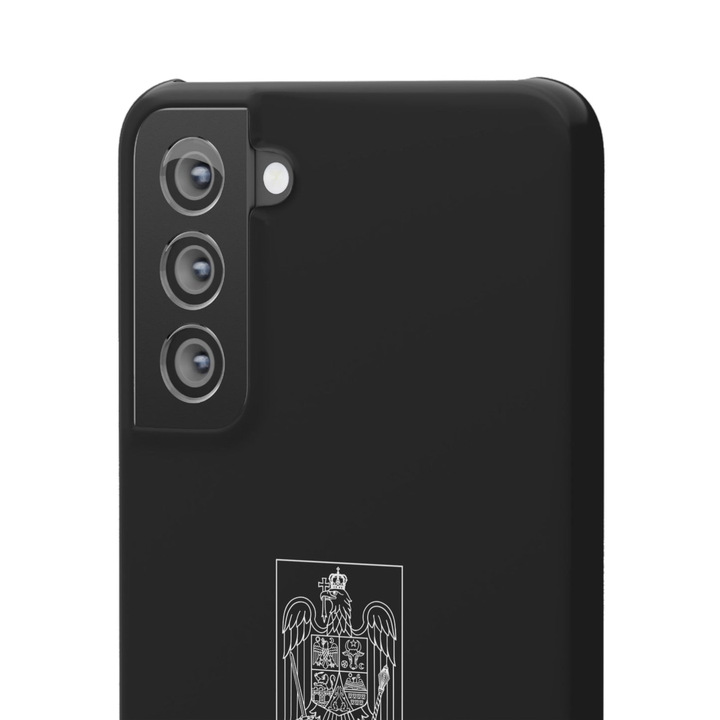 Husă neagră cu stema României (contru alb)