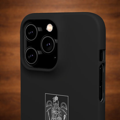 Husă neagră cu stema României (contru alb)