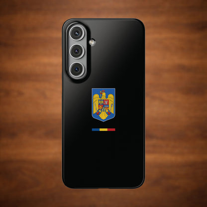 Husă cu stema României (color) și tricolor