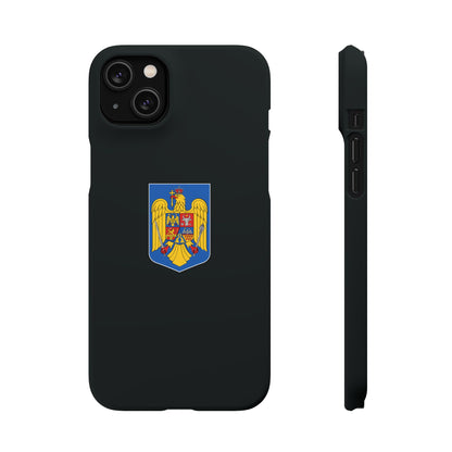 Husă rigidă neagră - Stema României color