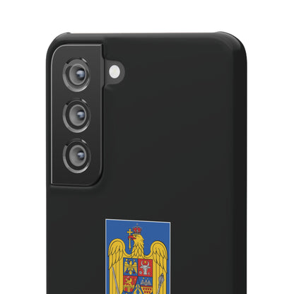 Husă rigidă neagră - Stema României color