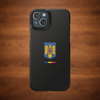 Husă cu stema României (color) și tricolor