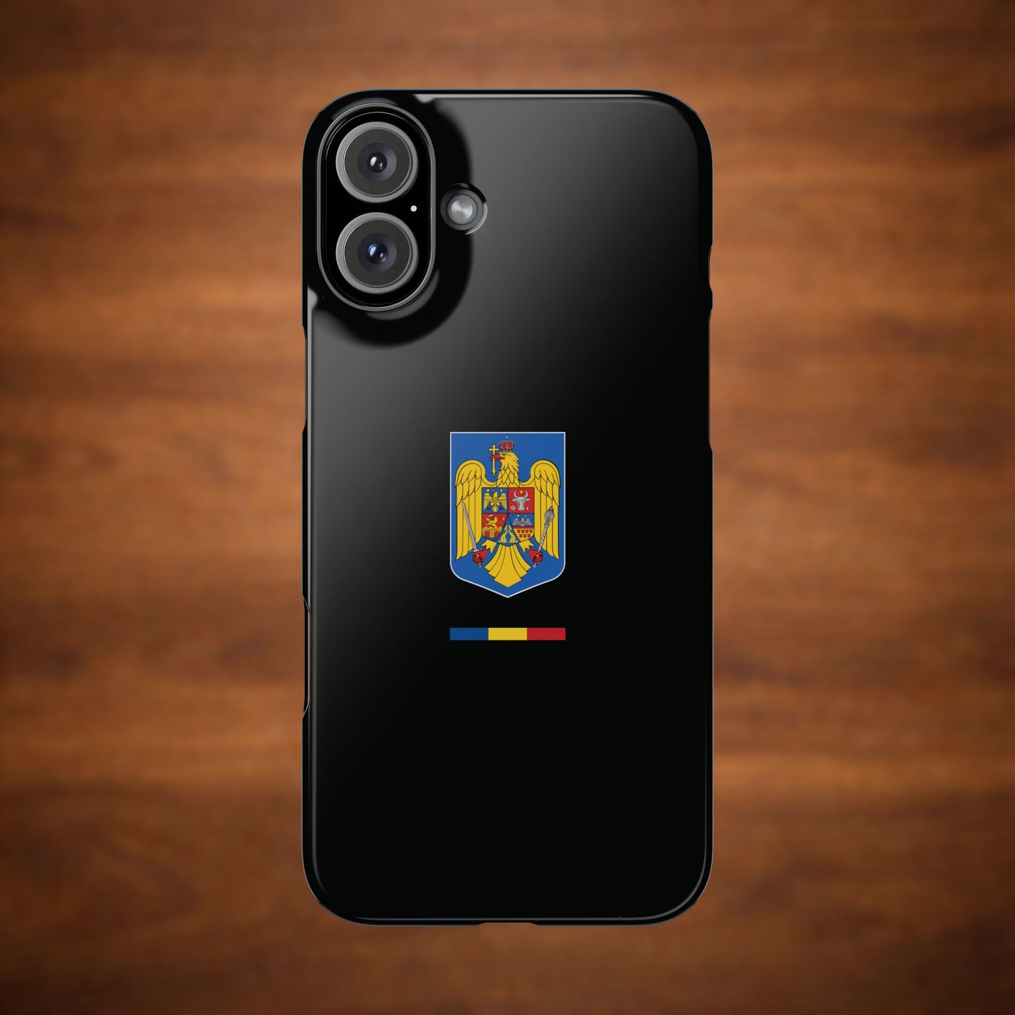 Husă cu stema României (color) și tricolor