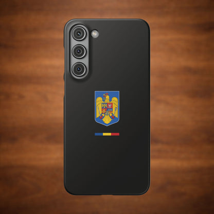 Husă cu stema României (color) și tricolor