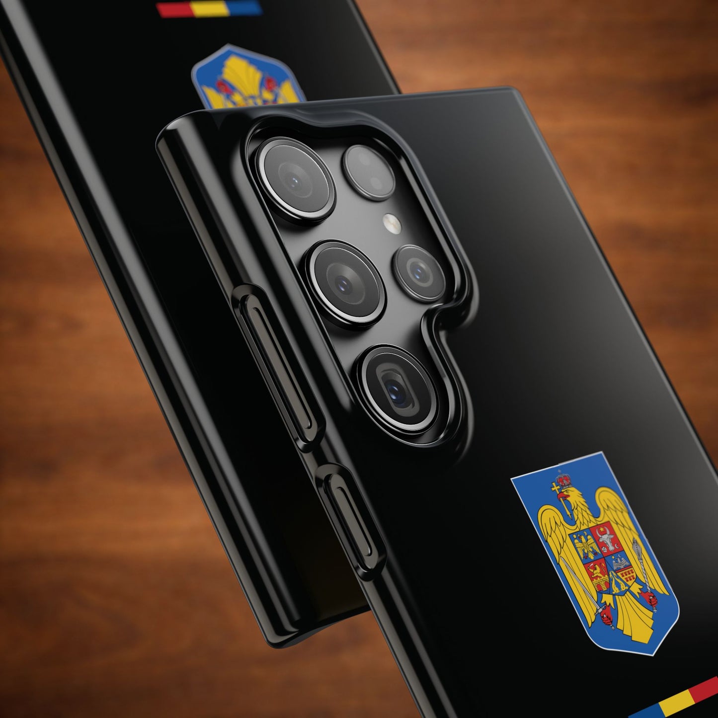 Husă cu stema României (color) și tricolor