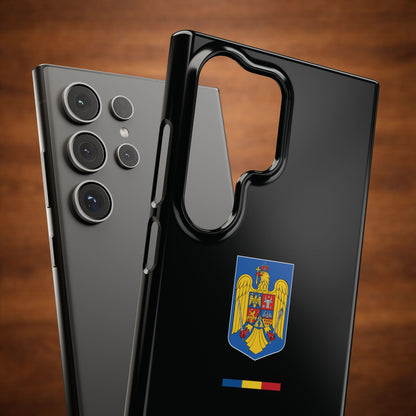 Husă cu stema României (color) și tricolor